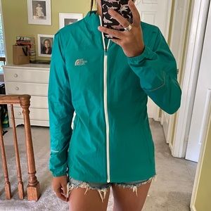 North Face Lightweight Teal Zip Up Wind Jacket